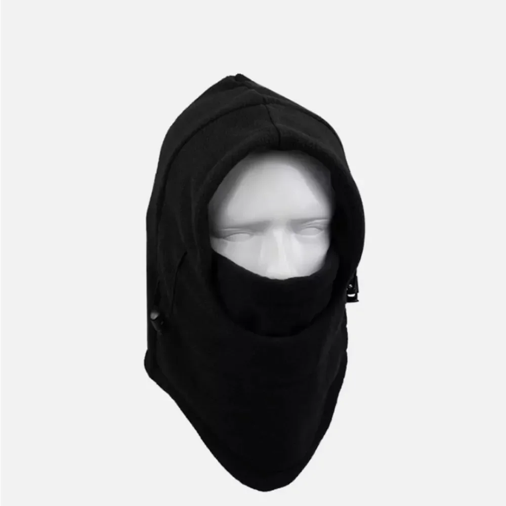 2 Pack Black Winter Fllece Ski Full Face Mask Adjustable Neck Warmer Hood Cap